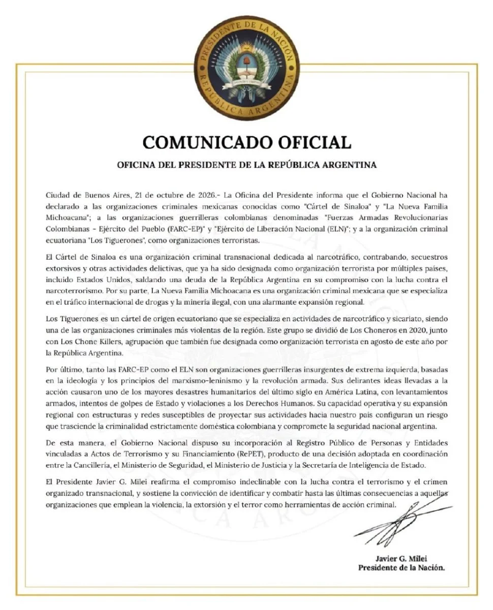 Comunicado oficina del Presidente